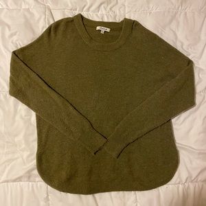 Madewell Crewneck Pullover Sweater in Olive Green